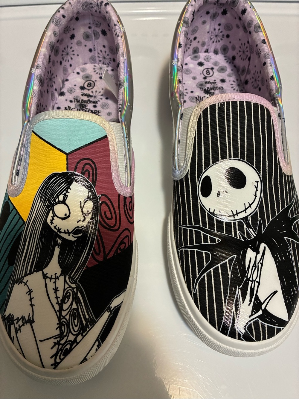 The Nightmare Before Christmas Slip-On Shoes — Multi-Color
